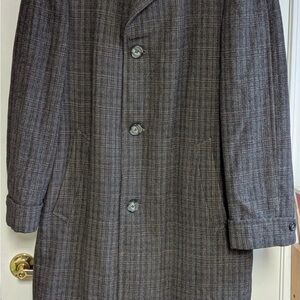 Men's Brown/Grey Plaid Coat